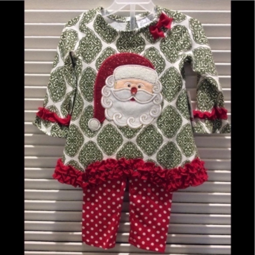 NWT Emily Rose 2 pc Santa Claus set 18M Red Green